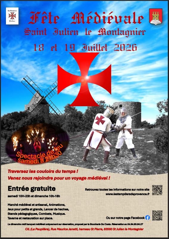 Affiche Fête médiévale Saint Julien le Montagnier 2ème édition