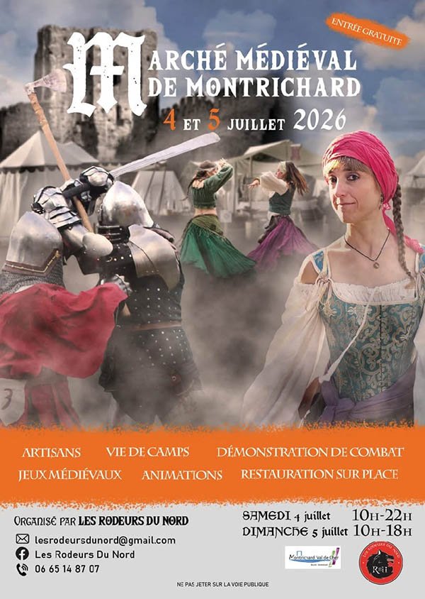 Affiche Festival MARCHE MEDIEVAL de MONTRICHARD