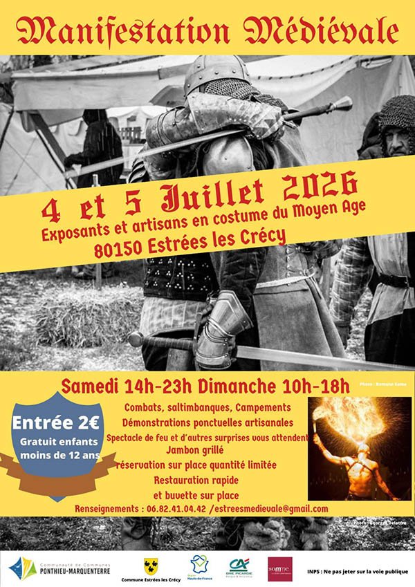 Affiche Festival 680ᵉ anniversaire de la bataille de Crécy