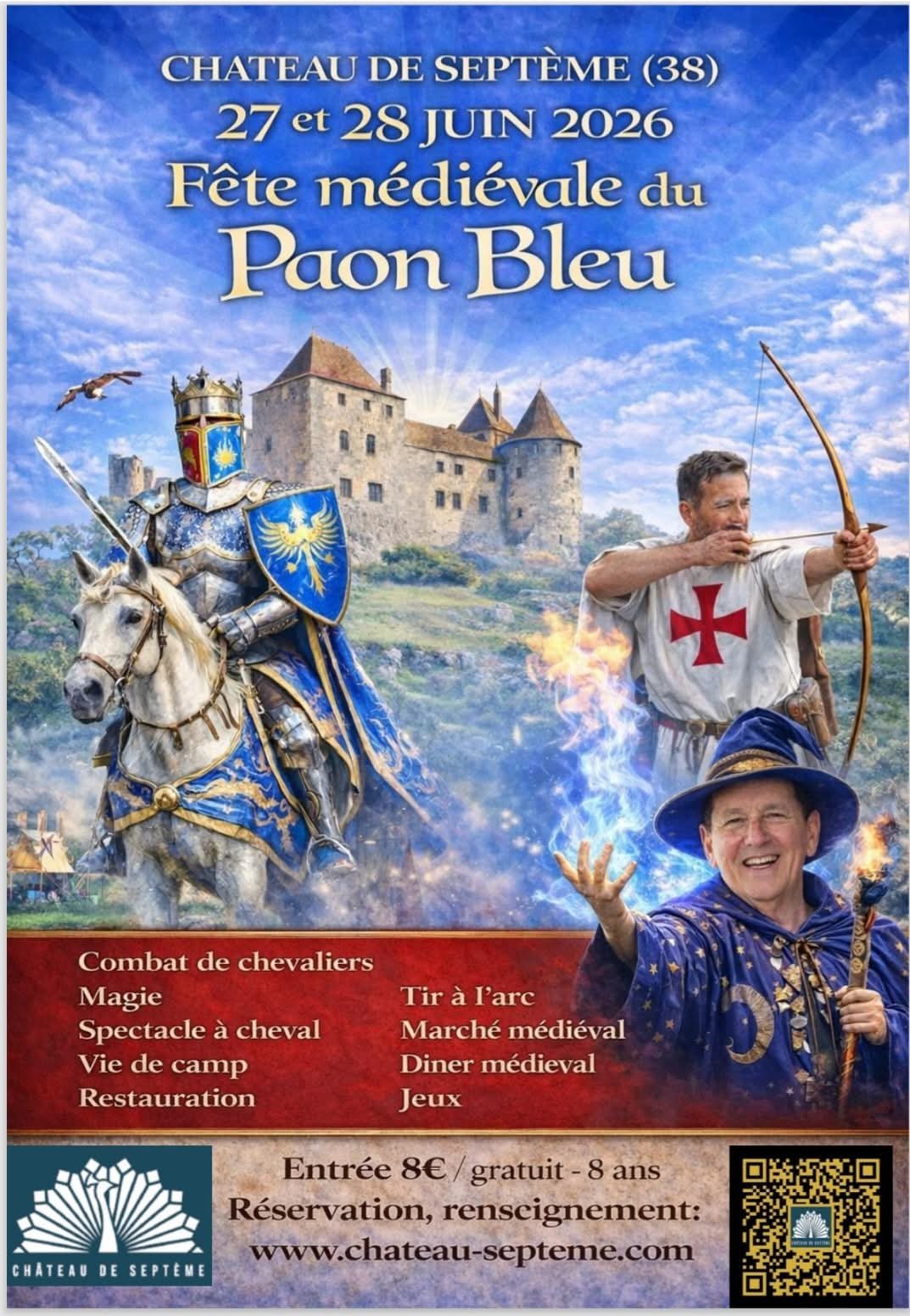 Affiche Fête médiévale du paon bleu