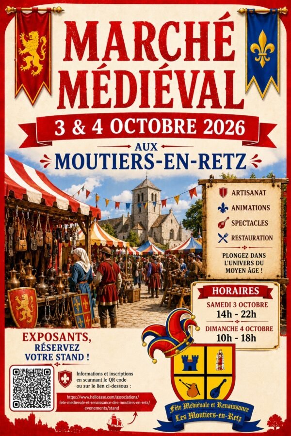 Affiche Fête Médiévale et Renaissance des Moutiers en Retz