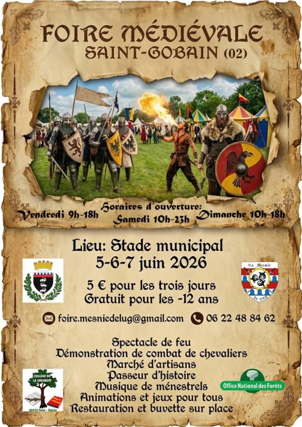 Affiche Foire médiévale de Saint-Gobain