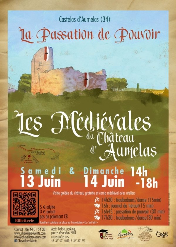 Affiche Week-end médiéval au Château d&rsquo;Aumelas, la passation de pouvoir